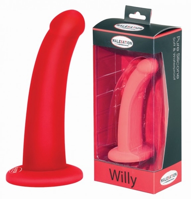 Dildo Willy, geschikt voor strap-on, rood