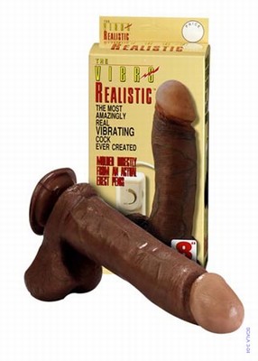 19 cm lange realistische Mulatto cock met vibratie