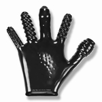 Finger Fuck handschoen met diverse ribbels, zwart 