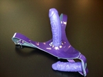 Strap-on Dildogordel van paars leer met paarse dildos 